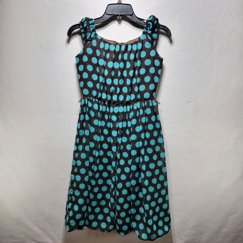girls' formal dresses size 12, Blue and Black Poka dots